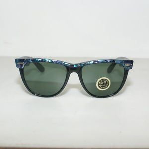 NWT Vintage 80's Large Blues Bros II Designer Sunglasses (Black/Blue)